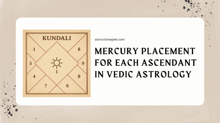 Mercury Placement For Each Ascendant in Vedic Astrology